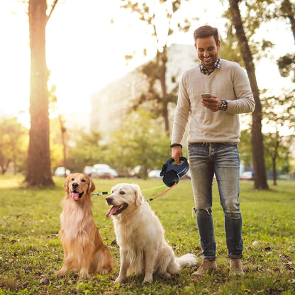 Ultimate Dual Pet Retractable Leash: Reflective Safety Features & 360° Swivel for Effortless Double Dog Walking