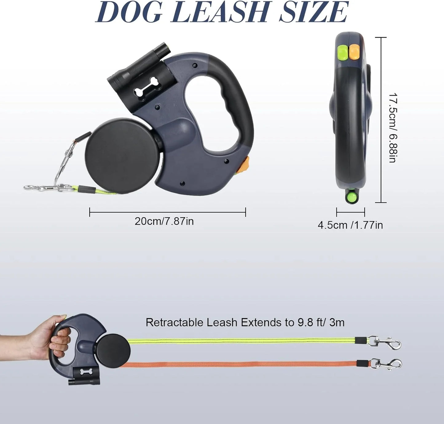 Ultimate Dual Pet Retractable Leash: Reflective Safety Features & 360° Swivel for Effortless Double Dog Walking
