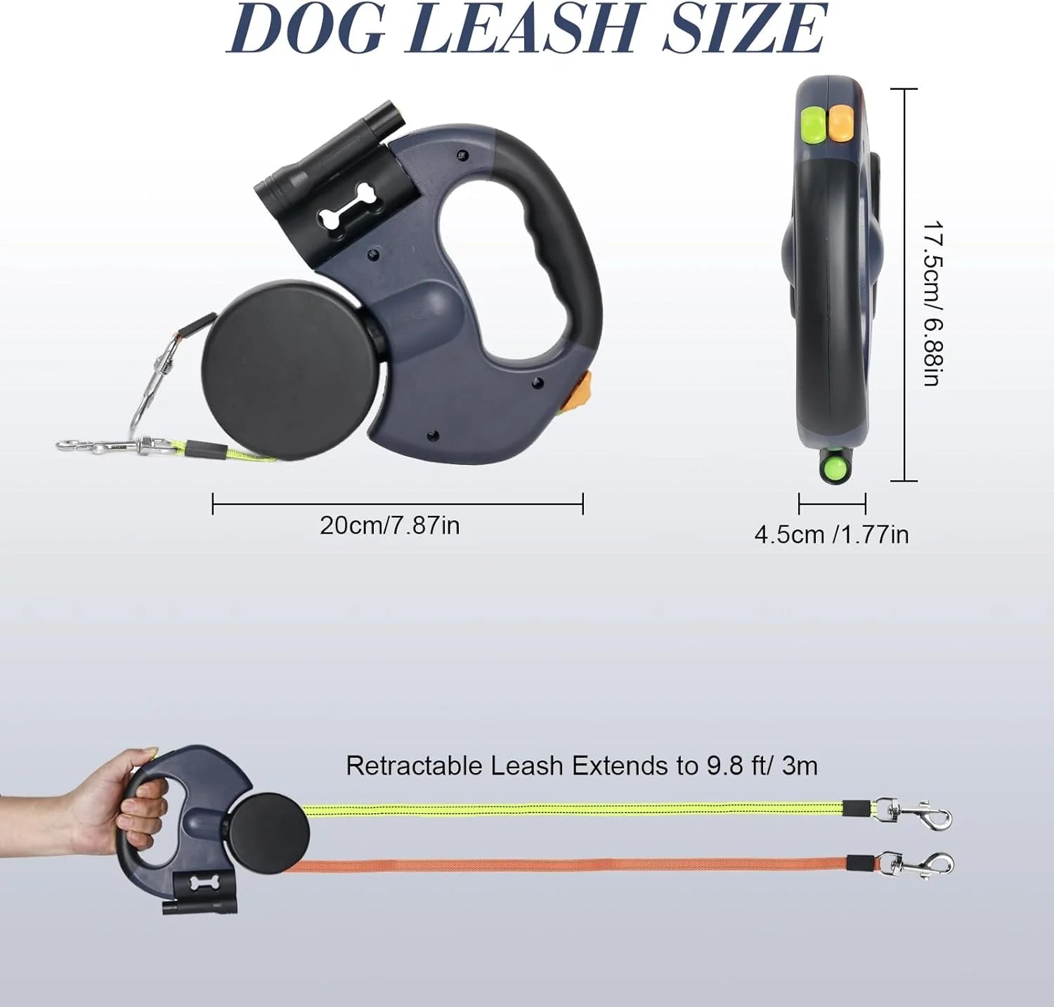 Ultimate Dual Pet Retractable Leash: Reflective Safety Features & 360° Swivel for Effortless Double Dog Walking